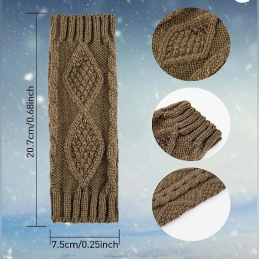 Warm, Soft, Cable Knit Fingerless Gloves, Choice of Color